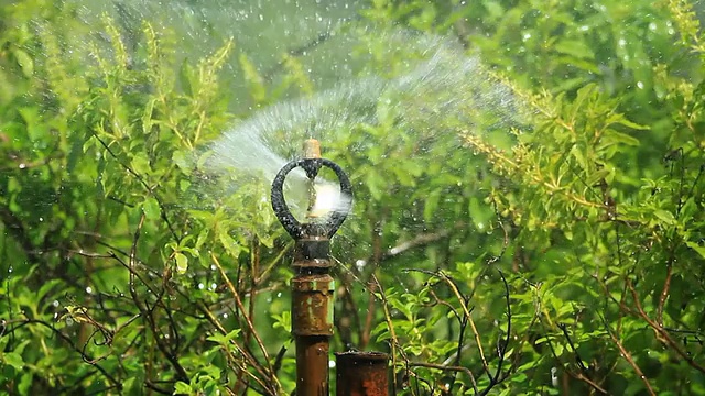 从洒水车喷水视频素材