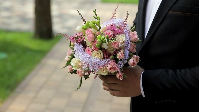 美丽的婚礼花束视频素材