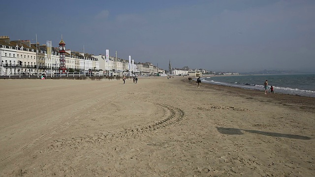 韦茅斯海滩和英国多塞特海滨热门旅游胜地视频素材