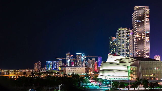 迈阿密市中心的夜景视频素材