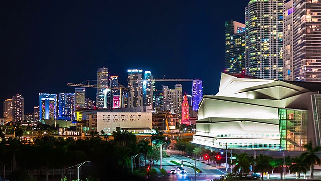 迈阿密市中心的夜景视频素材