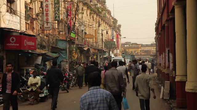 印度加尔各答(Calcutta)的街景视频素材