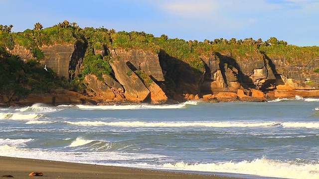 punakaiki paparoa国家公园的海洋海景风景视频素材