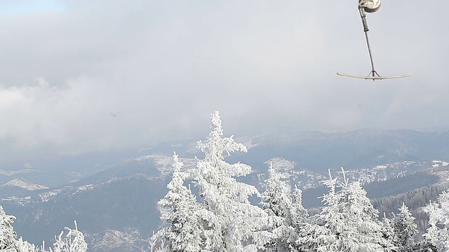 滑雪升降机部分视频素材