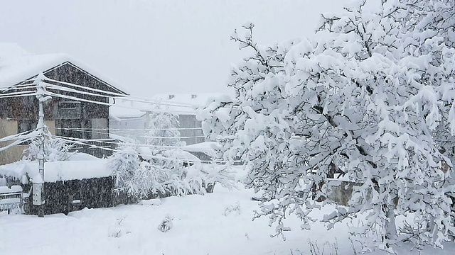 班斯科下大雪视频素材