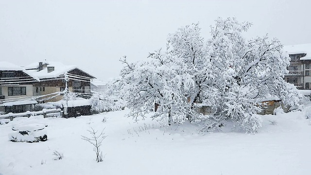 班斯科下大雪视频素材