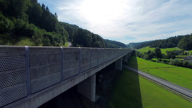 高速公路上有一座大桥视频素材