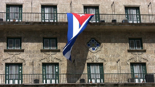 Cuban flag;孤独之星视频素材