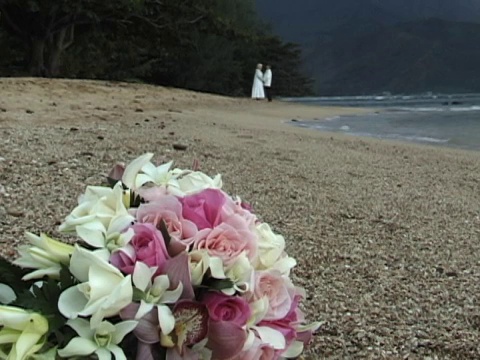 海滩花花束视频素材