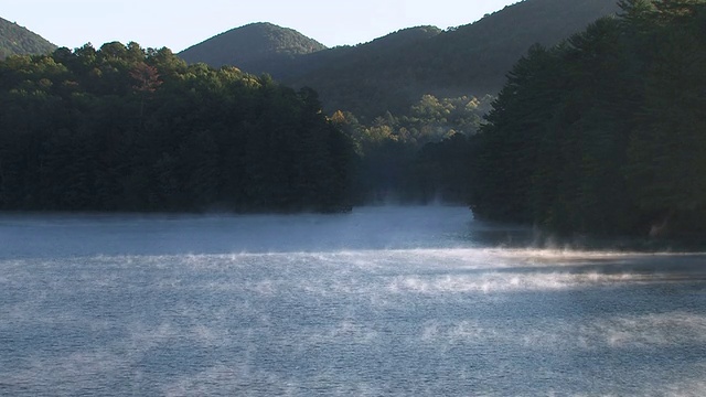 山湖的晨雾_1001-06视频下载