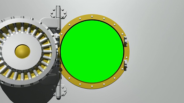 钢拱顶的门打开到绿色的屏风视频素材