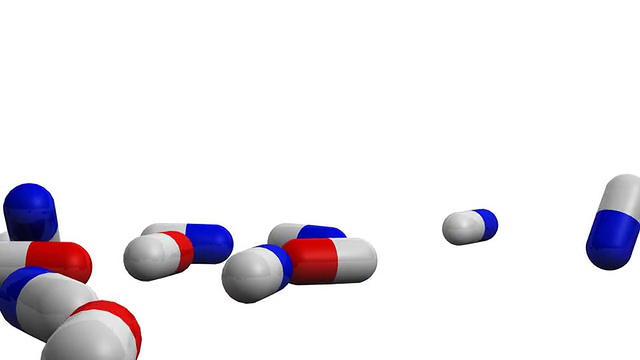 红色和蓝色药丸3D视频素材