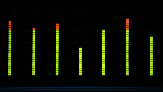 音量单元(VU)仪表，监测声级在演播室视频素材