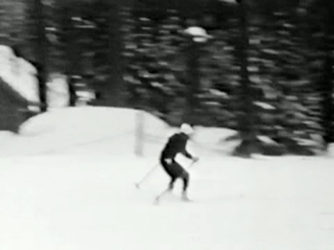 1930年的skier-From电影视频素材