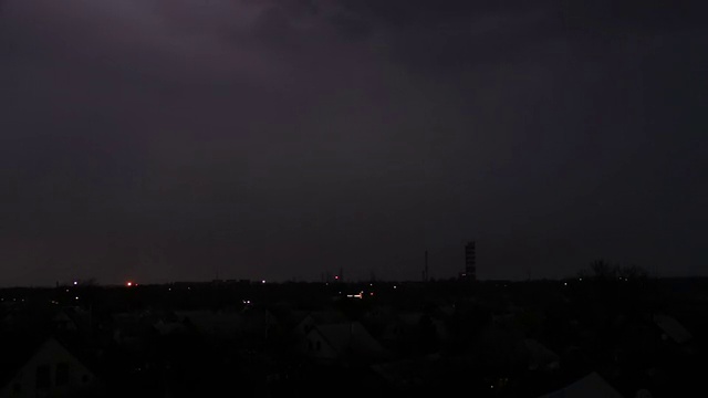 夜间有闪电和雷雨视频素材