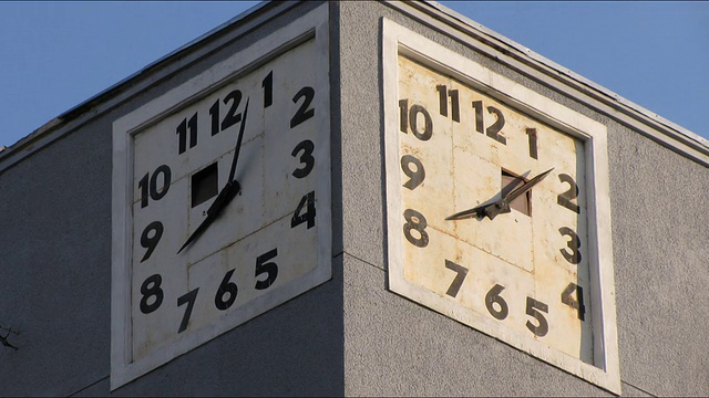 ClocksOnTheBuilding时间流逝视频素材