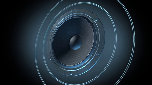 3D低音扬声器高清电影与声波效果视频素材