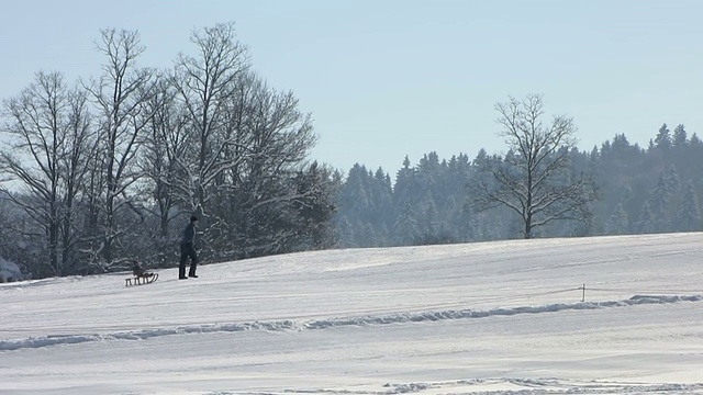 雪橇上的孩子视频下载