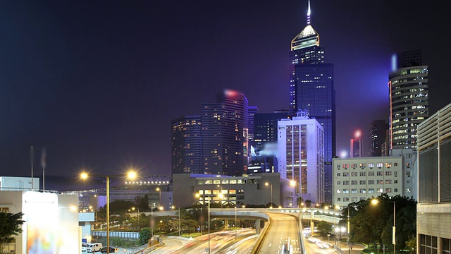 香港城市景观夜景。视频素材