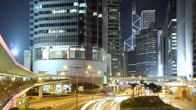 香港城市景观夜景。视频素材