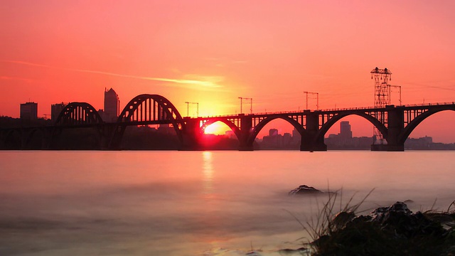 Dnepr Time Lapse美丽的夜晚视频素材