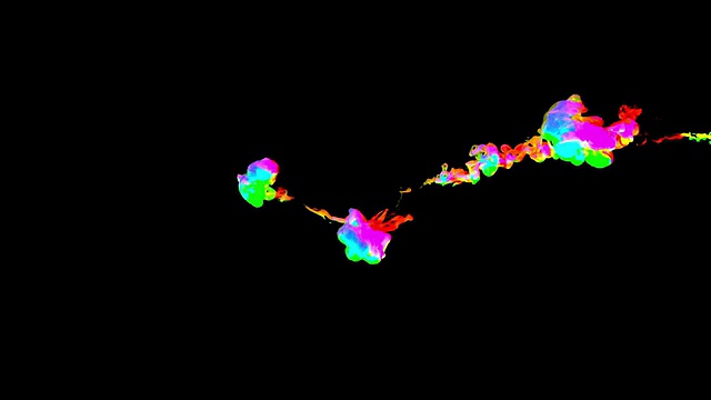 有色墨水下降视频素材