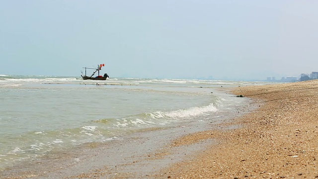 海浪超过沙滩假日背景高清视频素材