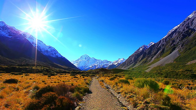 新西兰库克山峡谷的美丽风景视频素材