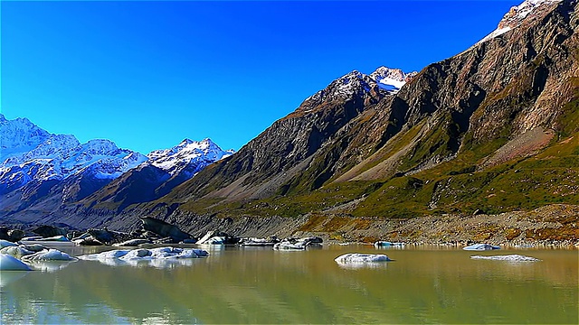 库克山峡谷新西兰国家公园的美丽风景视频素材