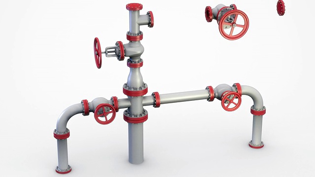 安装管道和阀门系统。视频下载