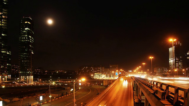 夜晚的城市,间隔拍摄视频素材