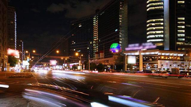 夜晚城市的观点视频素材