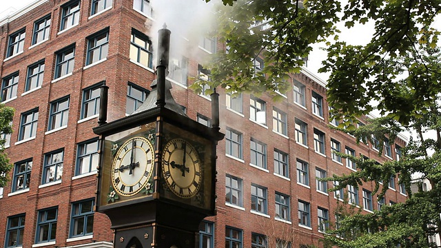 Gastown蒸汽时钟，温哥华视频素材