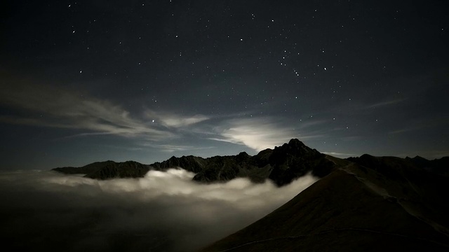 山上的星空——星星和云视频下载