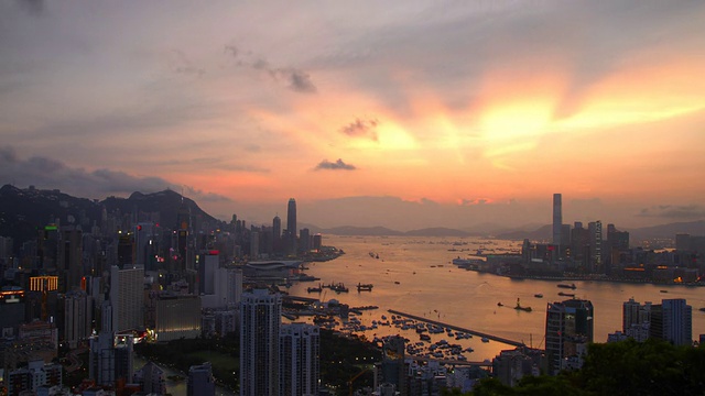 美丽的香港维多利亚港夜景视频素材