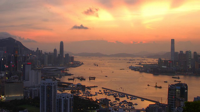 美丽的香港维多利亚港夜景视频素材