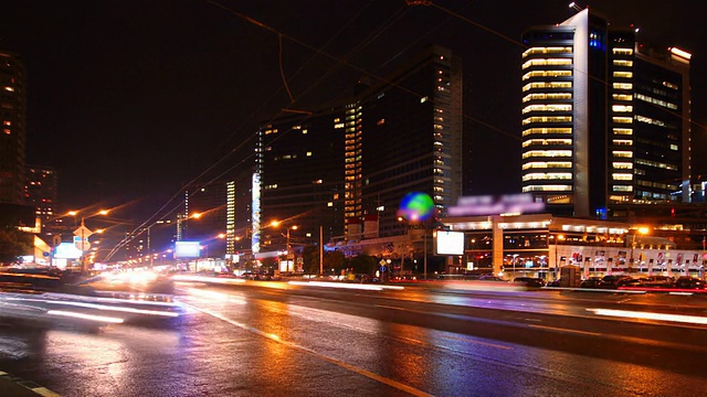 夜晚城市交通视频素材