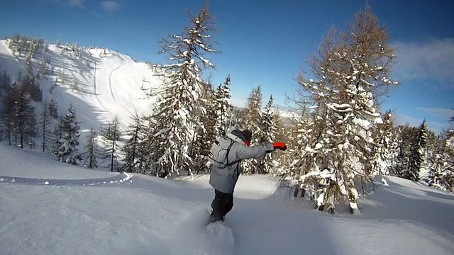 滑雪骑粉视频素材