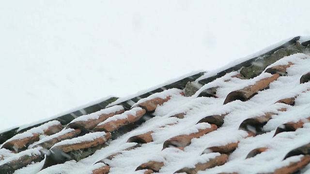 雪中的屋顶视频素材