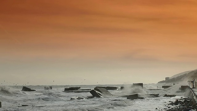 暴风雨的黑海视频素材