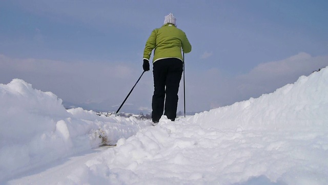 越野滑雪视频素材