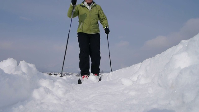 越野滑雪视频素材