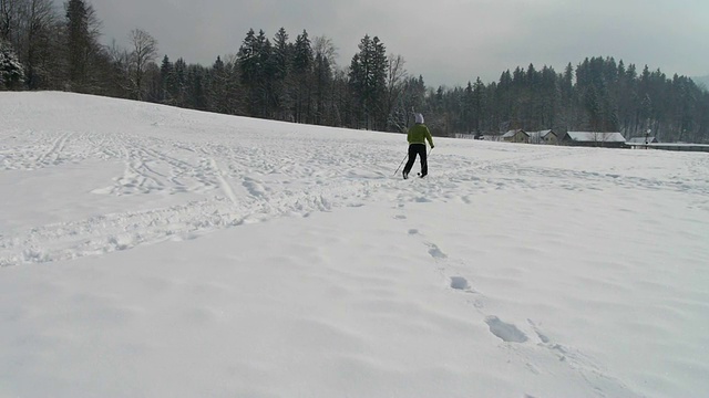 越野滑雪视频素材