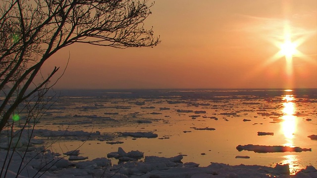 日本北海道浮冰海景观视频素材