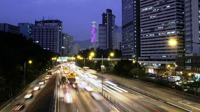 城市间隔拍摄。繁忙的道路。视频素材