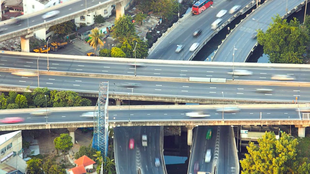 时间推移-从上面的高速公路视频素材