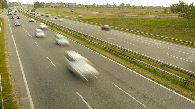 公路日3车道延时视频素材