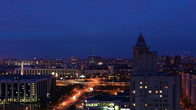 夜晚城市间隔拍摄视频素材