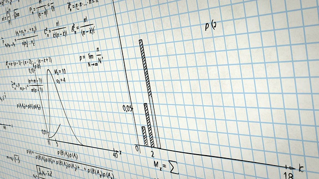 数学物理公式的平方纸平移循环视频素材