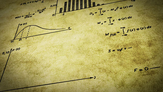 数学物理公式在旧纸上倾斜循环视频素材